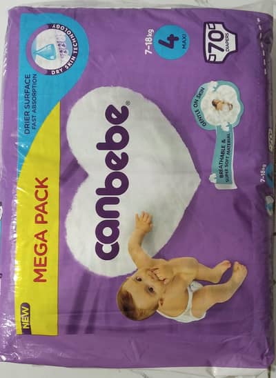 Canbebe Comfort Dry Diapers Mega Pack Maxi Size 4- 70 pcs (7 to 18 kg)