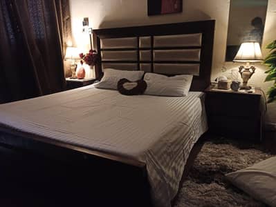 Double Bed set mattress side tables and dressing table