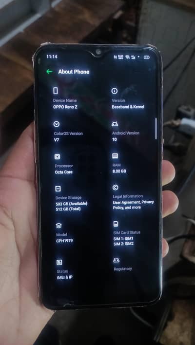 Oppo Reno Z Single Sim