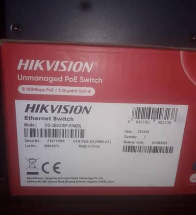 poe switch hikvision 8+2 Port