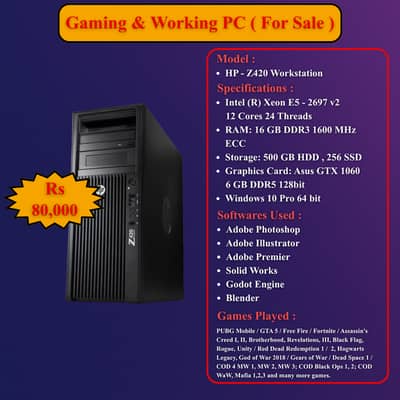  Gaming & Editing PC | Xeon 12-Core | GTX 1060 6GB 