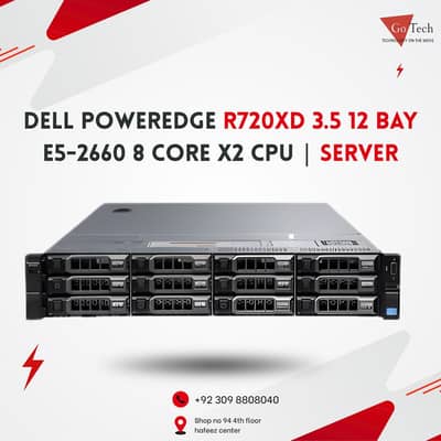 Dell poweredge R720xd 3.5 12 bay E5-2660 8 core x2 cpu | Server