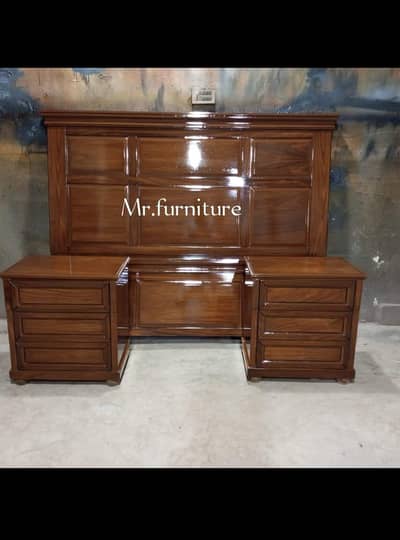 Bed set//Solid Bed set//Shesham wooden Bed(2 Side+Dressing Table)