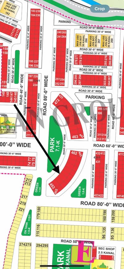 Top Location Facing Parking+80ft Road 9Marla Commercial for sale 9Town Block E