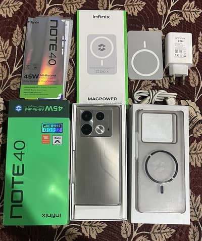 infinix note40 10/10 16/256 complete box