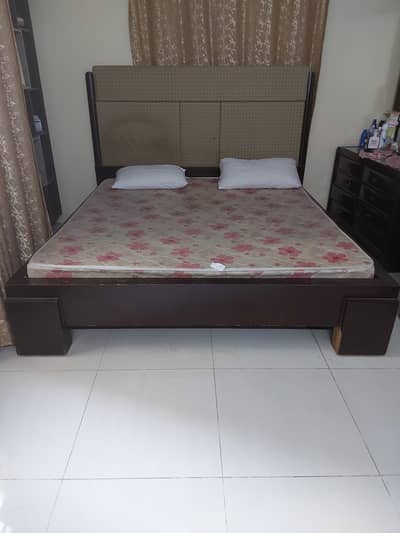 double bed cupboard and sides table  dressing without metress