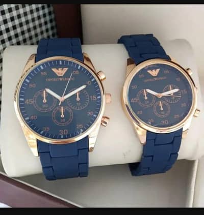 Stainless steel quartz couple watches_2 pcs unisex analogue timepieces