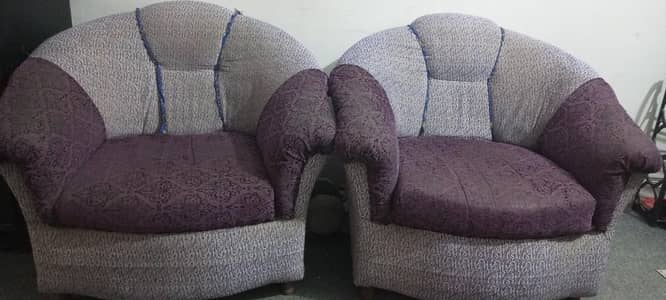 Purple 5 Seater Sofa Set – Used, Neat & Comfortable