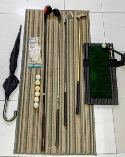 Complete Golf Practice Set – Clubs, Practice Mat, Balls & Accessories