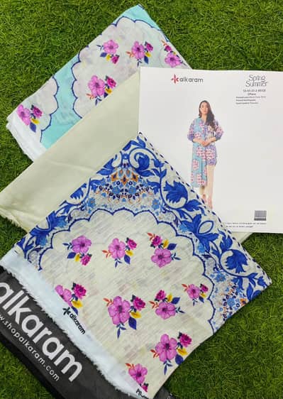 Alkaram Original 3 piece lawn unstitched Suits