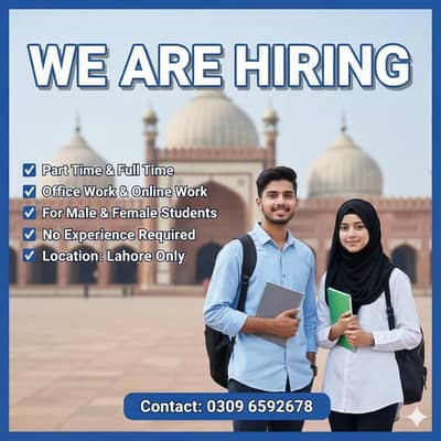 Part-Time & Full-Time Office/Online Work for Students in Lahore