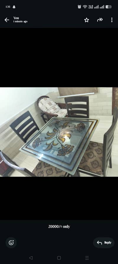 4 chair with dining table wood