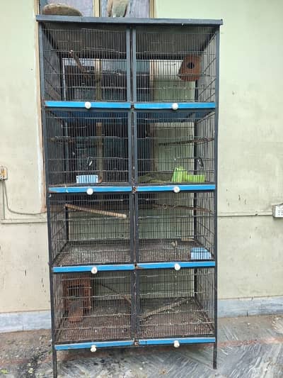 Parrot cages 8 portions with trays