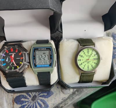 “3-in-1 Watch Combo – Analog & Digital, Stylish”