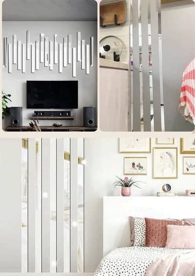 Home Decor/Acrylic/Mirror/Stripes/And/Wall Stickers/