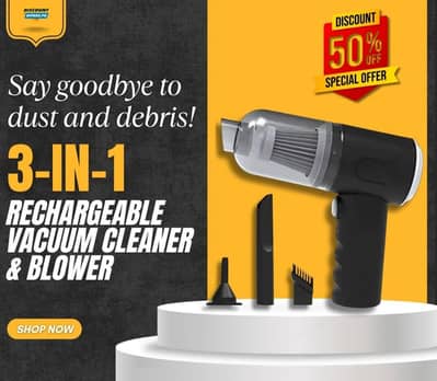 RECHARGEABLE VACUUM CLEANER & BLOWER 3-IN-1