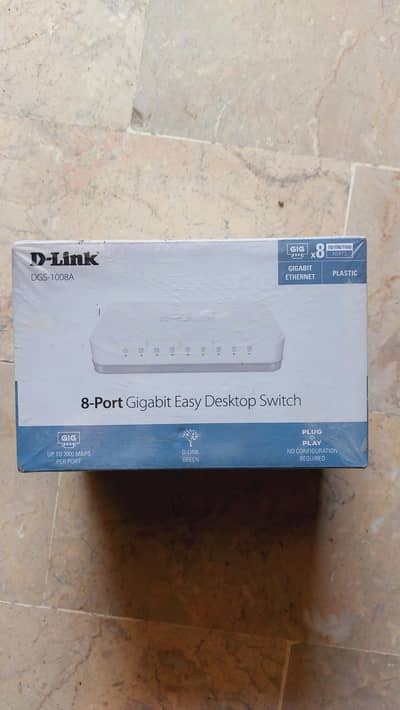 D-Link DGS-1008A 8 PORT GIGABIT SWITCH. BRAND NEW BOX PACKED