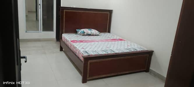 Wooden Bed with Mattress + Table & Chairs – Almost Brand New
