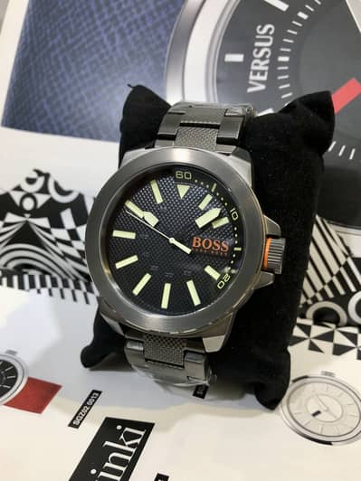 HUGO BOSS RADIUM DIAL-GUN METALLIC-BIG BOSS-NEW WATCH-SEIKO RADO TISSO
