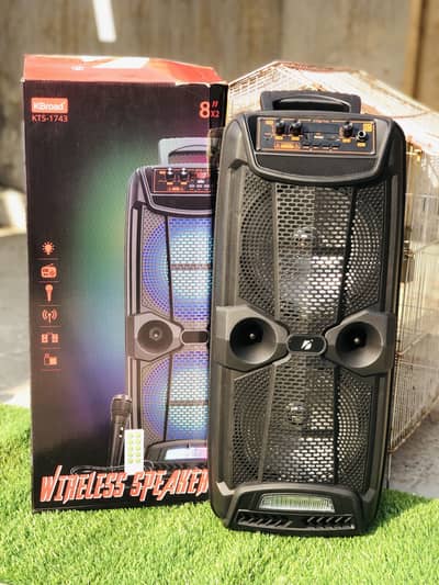 Kts-1743 Bluetooth speaker 8x2 8inch 2 speaker with wired mick e audio