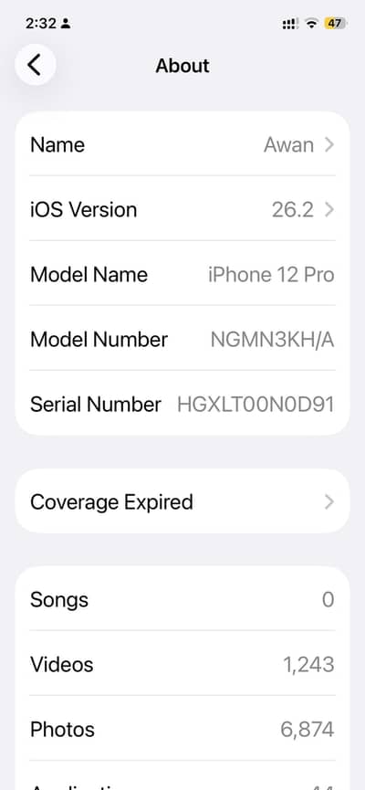 Iphone 12 pro 128 PTA APPROVED