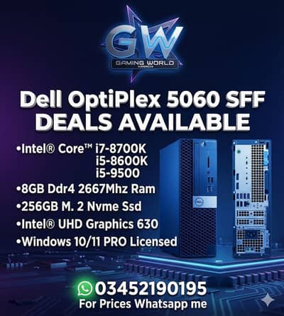 Dell OptiPlex 5060 SFF Intel® Core™ i7-8700K I5-8600K 8GB DDR4 256 SS