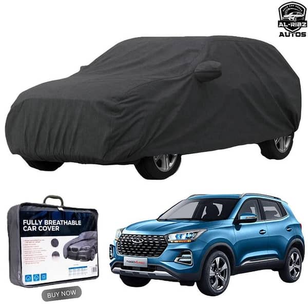 Chery Tiggo 4 Pro Double Layer Premium All-Weather Car Top Cover for Model 2022 - Present – Durability, Waterproof, Dust-proof & UV Resistant with soft inner lining