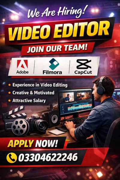 Video Editor Required - Video Editing staff required