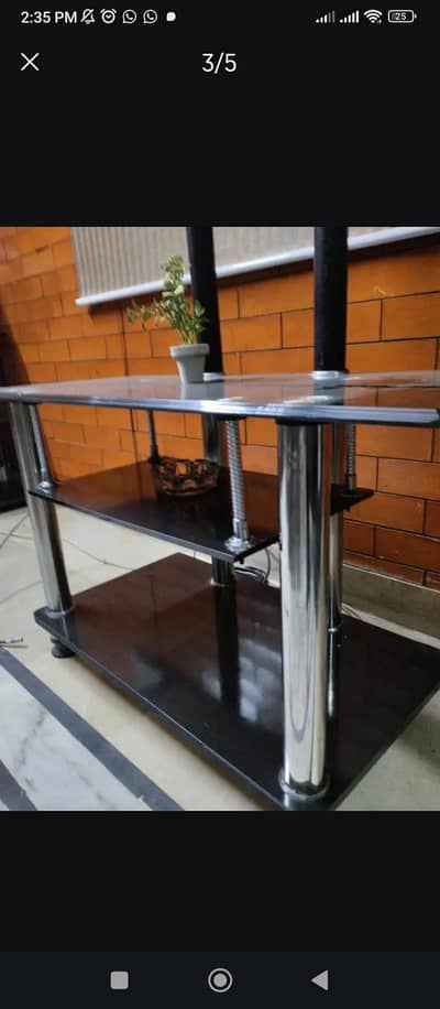 GLASS TABLE CONSOLE PLUS LED STAND