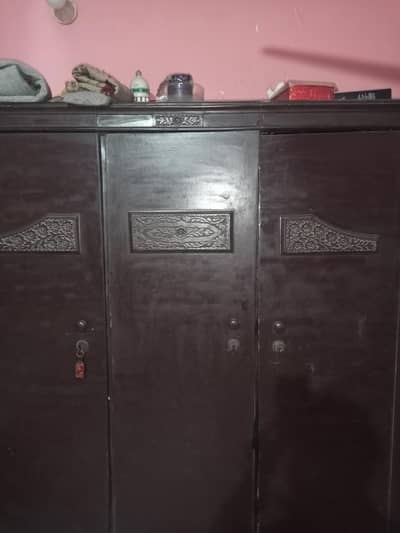 wooden cupboard in three parts, wooden dressing,divider