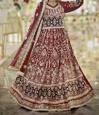 heavy embroided bridal lehanga