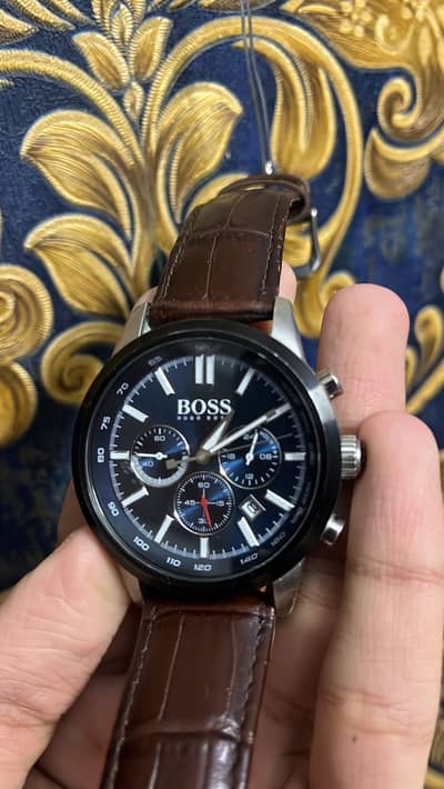 Hugo Boss Men’s Watch ||  Watch  || Leather straps || Men Watch .