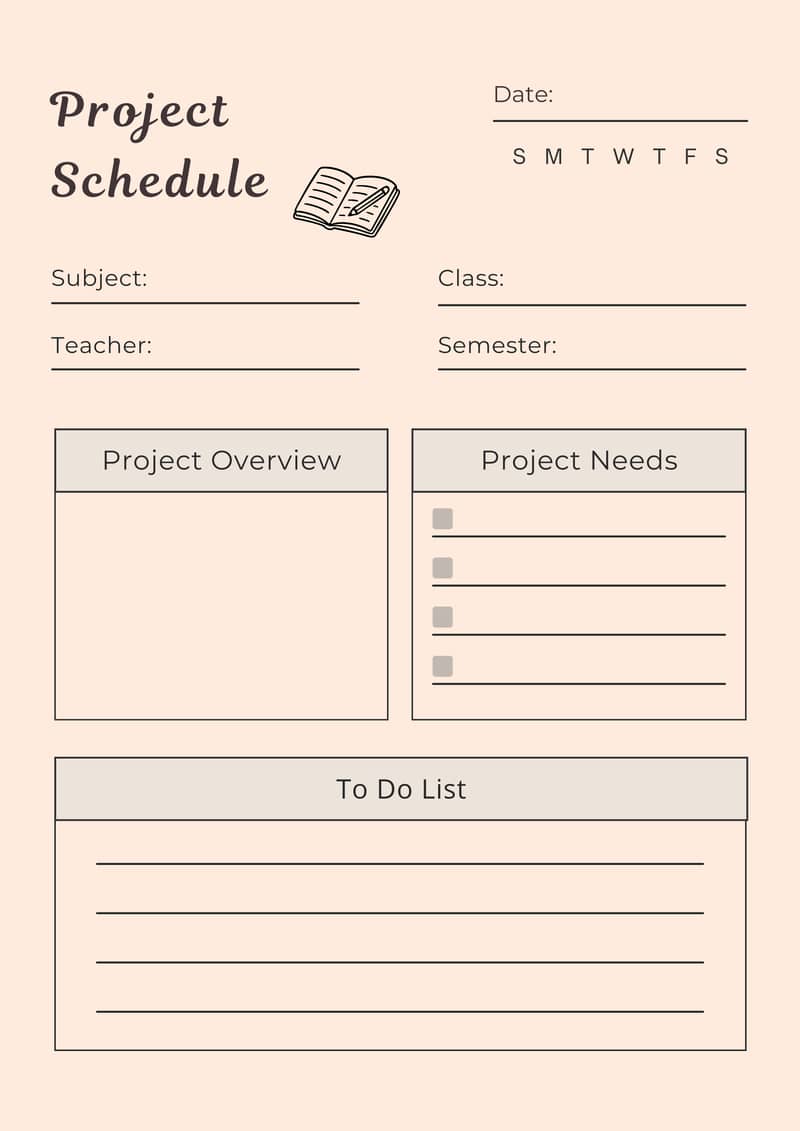 Study time table Canva editable template 1