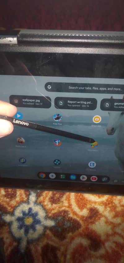 Lenovo Chromebook 500 e 2 gen with stylish pen.