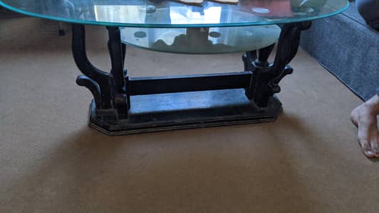 center table Wood and glass top