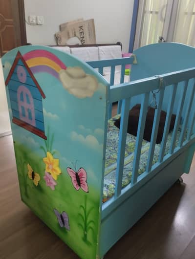 colorfull wooden Baby cot for new born to 4 year's