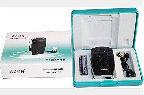 Axon V 68 Hearing Aid Instrument Personal Sound Amplifier For Moderate To Severe Hearing Loss, Black