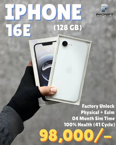 Iphone 16e 128gb Non PTA 4 Months Sim Time