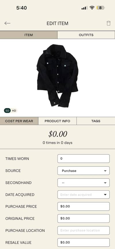 Outfitters black denim jacket SMALL