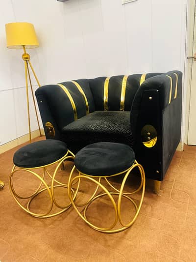 6Seater sofa set with centre table and 2 stools for sale