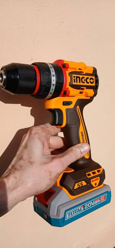 Ingco Brushless cordless drill machine battery charger total