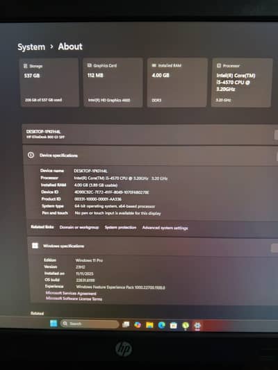 corei5 4 generation ddr3 4gb ram ssd 256gb 22 inch led HDMI port be ha