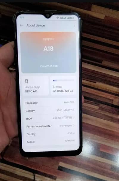 Oppo A18 full box  4/ 128 best offer