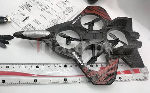 Remote Control Drone Quadqopter Flying Fighter Jet Plane - LED Lights