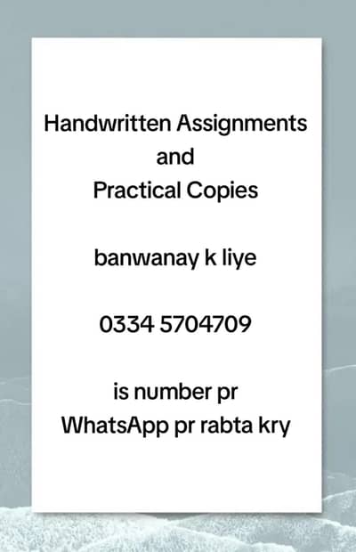 Handwritten Assignments and practical copies in neat writing