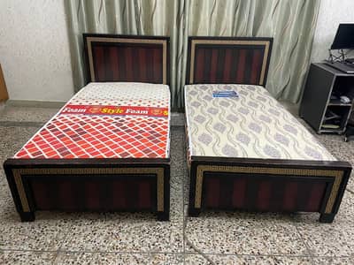2 Set Single Bed with mattress