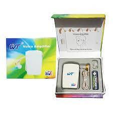 WT Voice Amplifier A-6 Body Worn Hearing Aid for Hearing Impaired with 128+5dB Amplification, White, Adjustable Volume Control