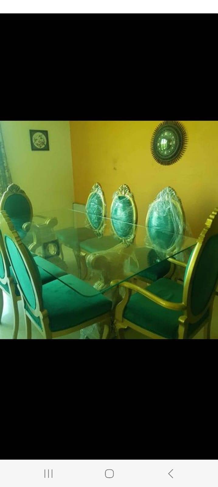 Dining Table Golden Colour 3