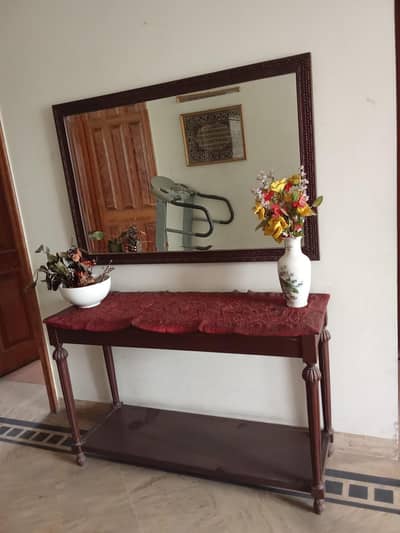wooden console with Mirror