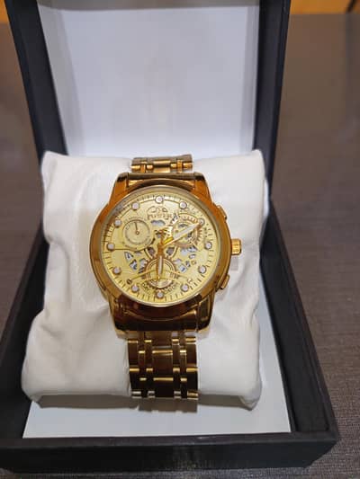 Stylish Orange Chain Watch – Unisex | Trendy & Elegant